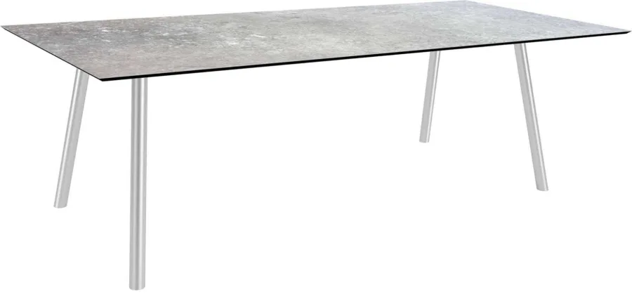 Tisch 220x100cm Interno Rundrohr Edelstahl