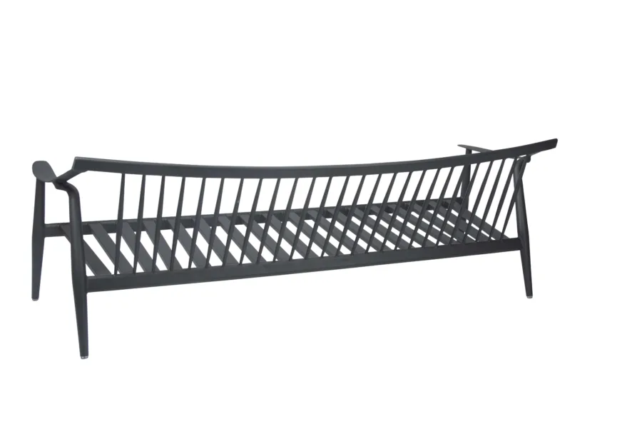 Lounge-Sofa 3-Sitzer Vanda Aluminium