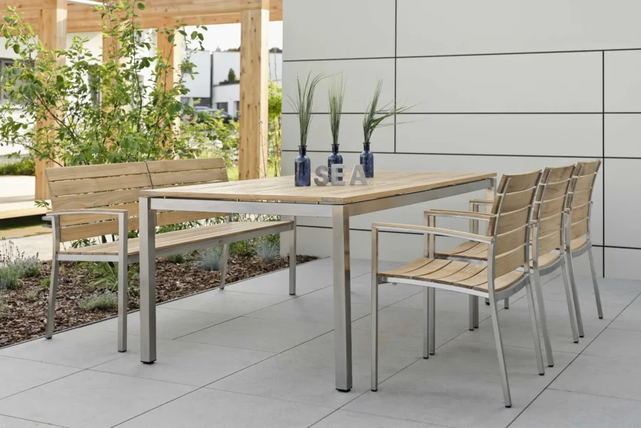 Bank Savona 3-Sitzer Edelstahl