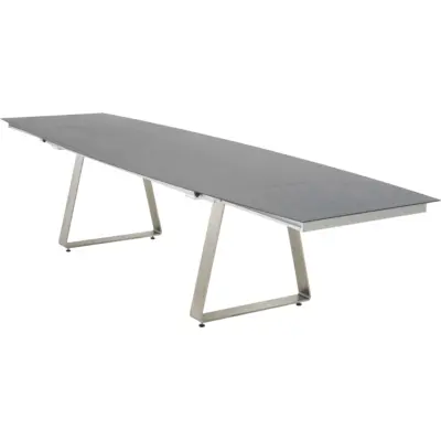 DELTA Auszugstisch 220/340x100 cm Edelstahl Kufengestell