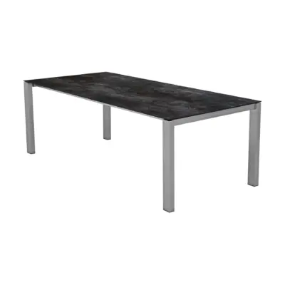 HERGISWIL Fix Tisch 220x100 cm Edelstahlgestell Beine 80x50cm