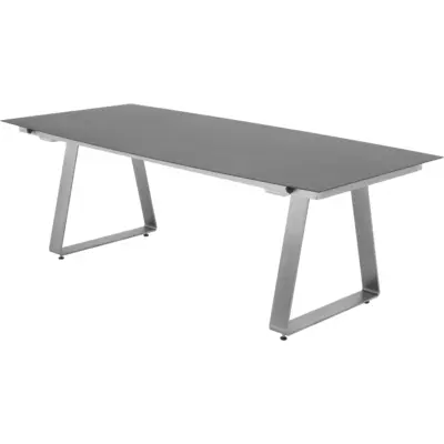 DELTA Fix Tisch Bootsform 220x100 cm Edelstahl Kufengestell