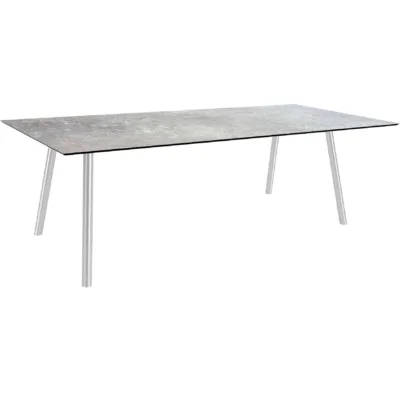 Tisch 220x100cm Interno Rundrohr Edelstahl