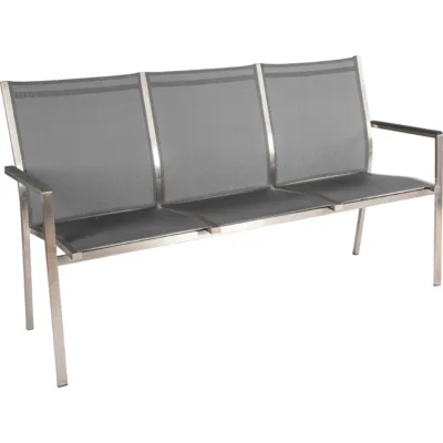 Stapelbank Cardiff Edelstahl mit Bezug