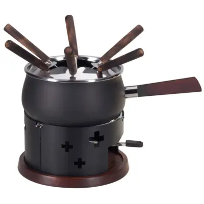 Fondue-Set "Akazien-Look", 9-teilig